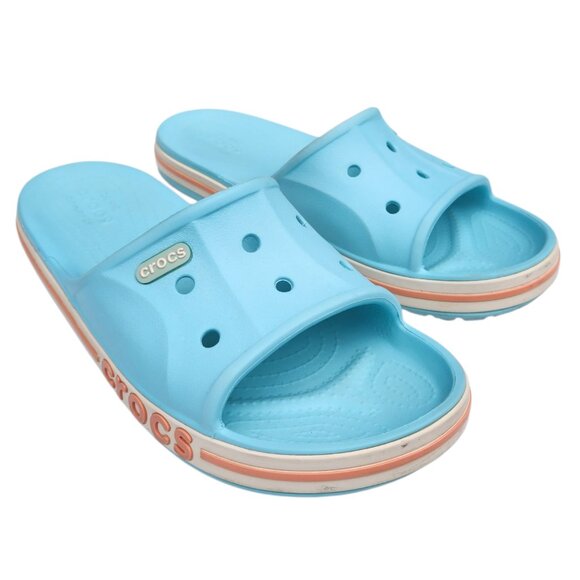 Crocs Bayaband Ice Blue Melon White Summer Slide Sandals Men's 6 / Women's 8 - Picture 1 of 4
